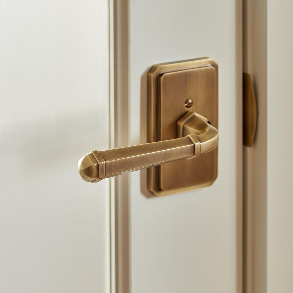 Matteen Solid Brass Interior Door Set in Antique Brass